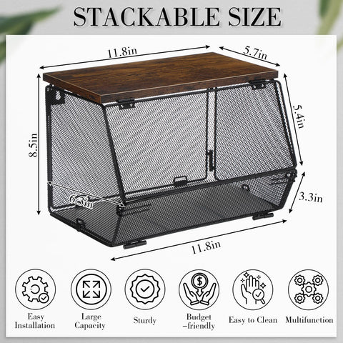Teenyyou cesta de malla con tapa para mostrador y almacenamiento.