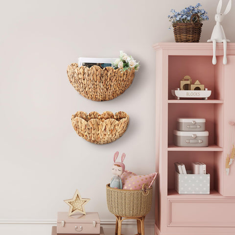 Teenyyou cestas colgantes pequeñas en mimbre, ideal para baño o escritorio