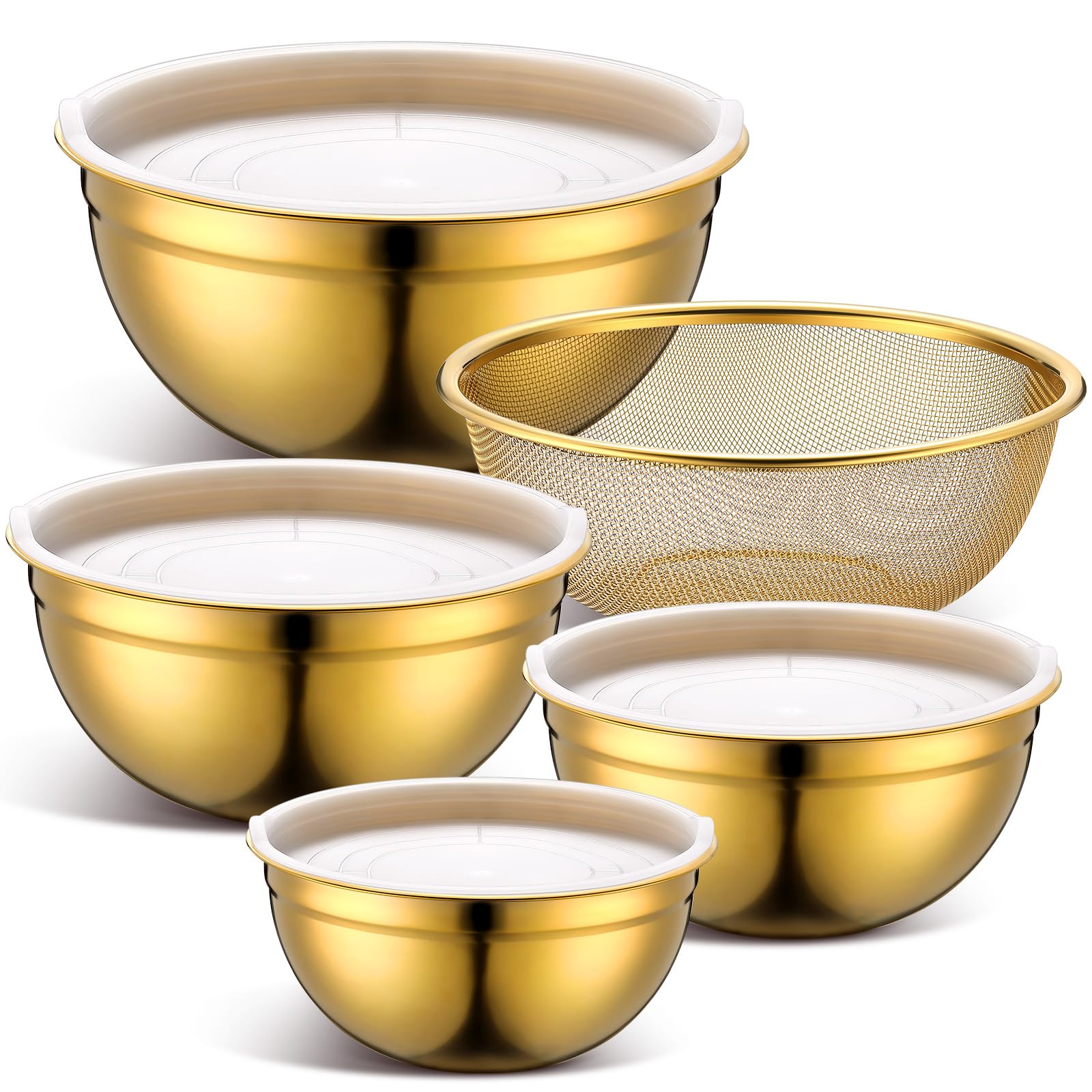Teenyyou cuenco dorado de 1.5 qt para batir y medir con precisión