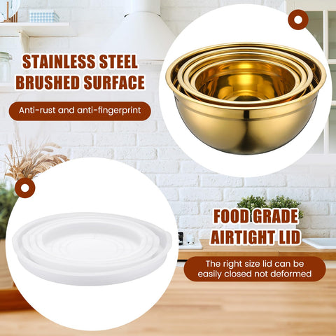 Teenyyou cuenco dorado de 4.0 qt para porciones grandes y servir