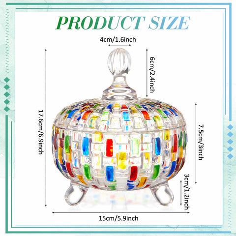 Teenyyou jarras cristal navideñas 710 ml con tapa, color vibrante para decoración.