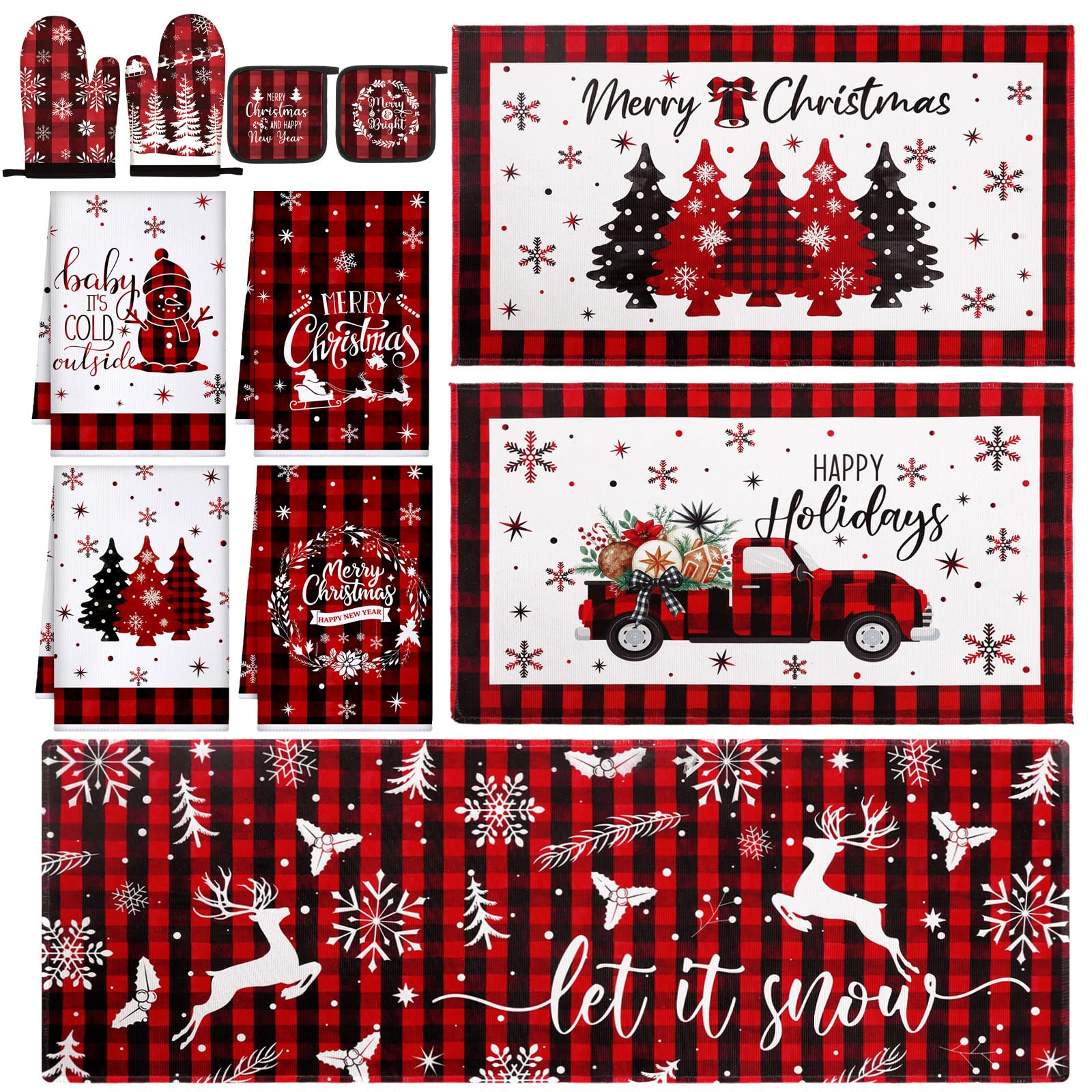 Teenyyou mantas de cocina navideñas 17x29: suaves, absorbentes y decorativas para la cocina.