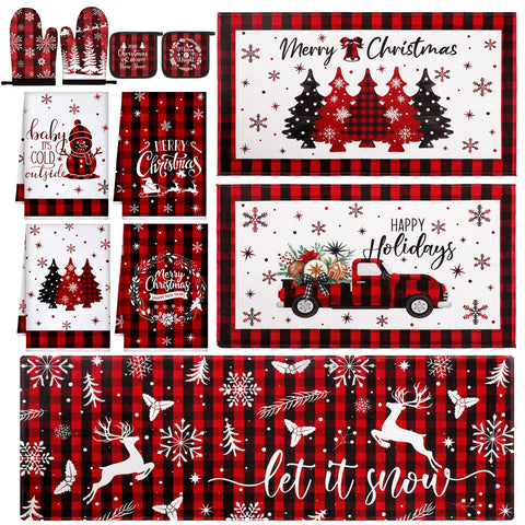 Teenyyou mantas de cocina navideñas 17x29: suaves, absorbentes y decorativas para la cocina.