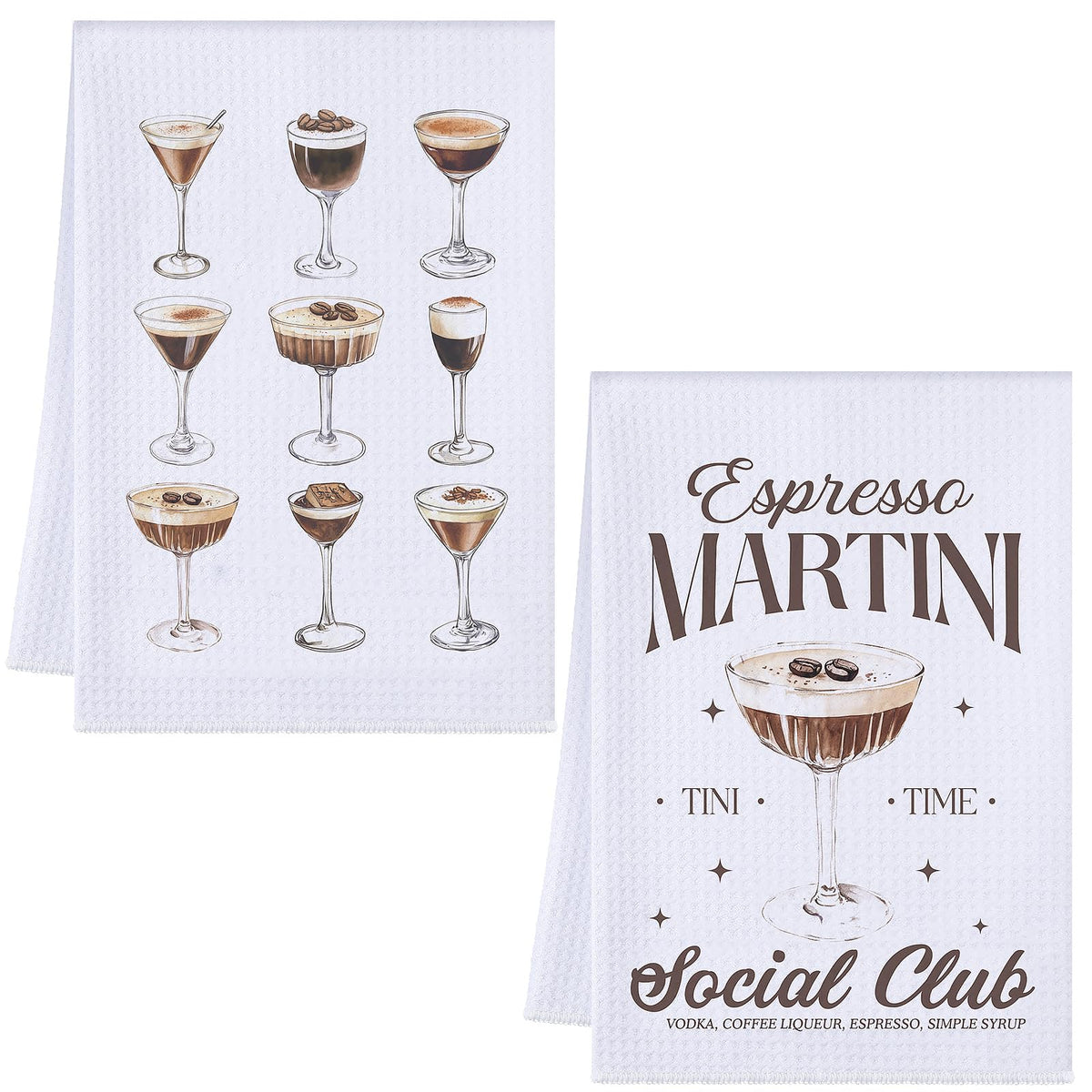 Teenyyou espresso-martini: juego de 2 toallas para secar platos rápidamente.