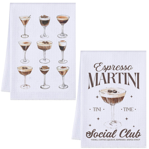 Teenyyou espresso-martini: juego de 2 toallas para secar platos rápidamente.