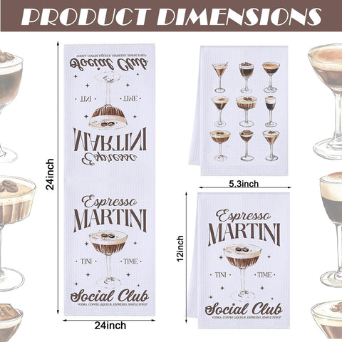 Teenyyou toallas de cocina con decoración martini para decorar tu barra en casa.