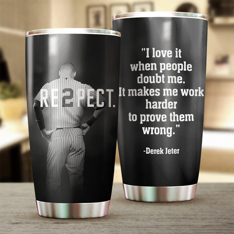 TEERABBIT Derek New York Jeter taza termica con tapa, ideal para llevar café en movimiento.