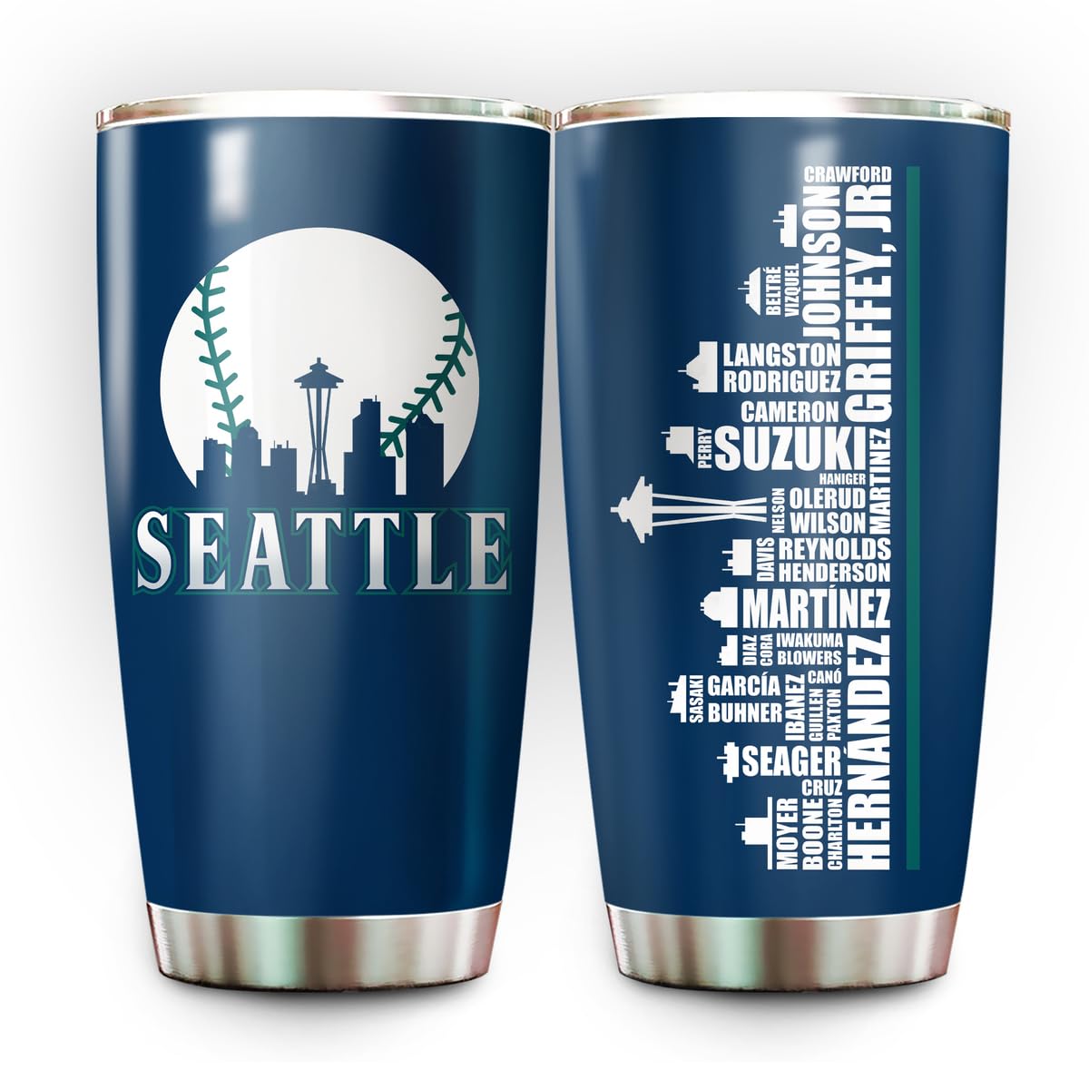TEERABBIT vaso aislado con silueta de Seattle, ideal para bebidas frías o calientes