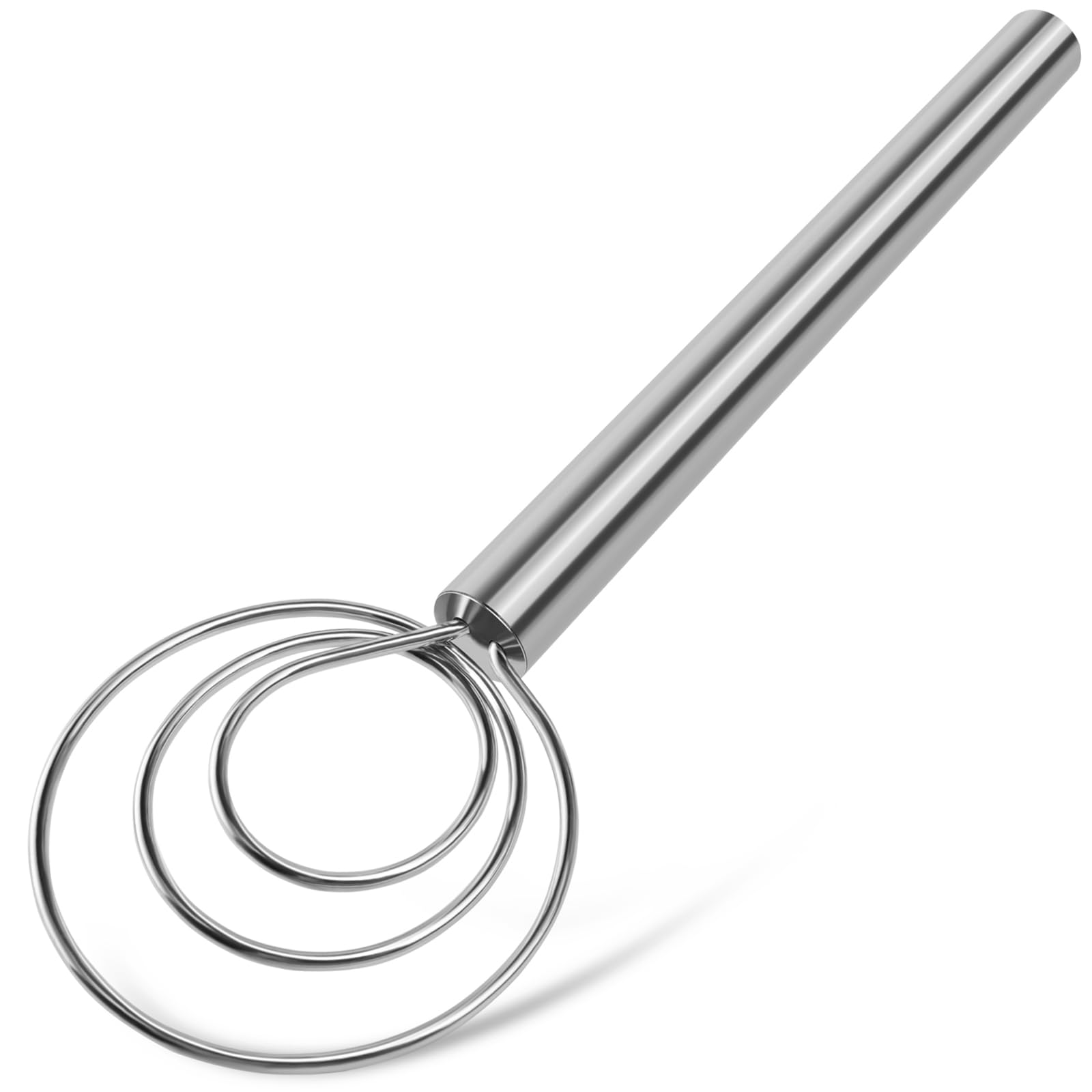 TEEVEA Batidor Danés de Masa con manija ergonómica para mezclar sin fatiga.