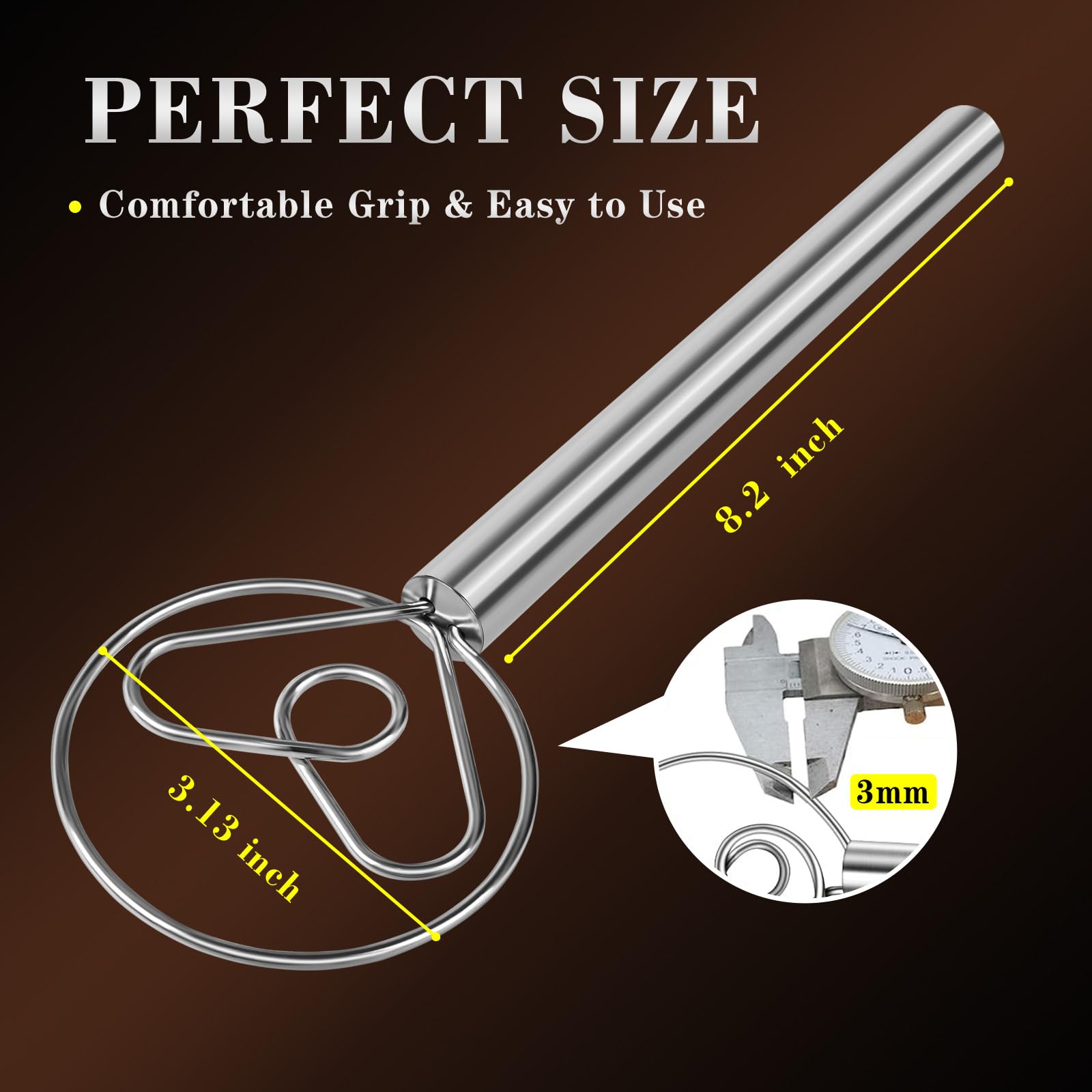 TEEVEA gancho acero inoxidable 3 mm para todo tipo de masa.