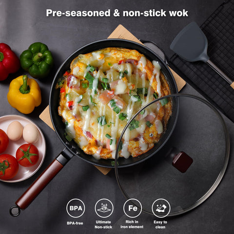 Teewe Wok de gran capacidad para 3-5 porciones