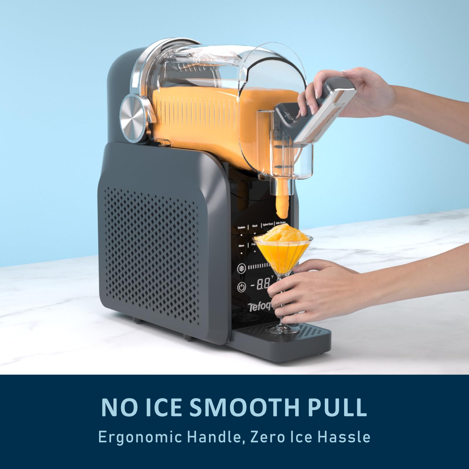 Tefoqu Slushie: vertiendo slushie, disfruta de bebidas congeladas sin hielo.