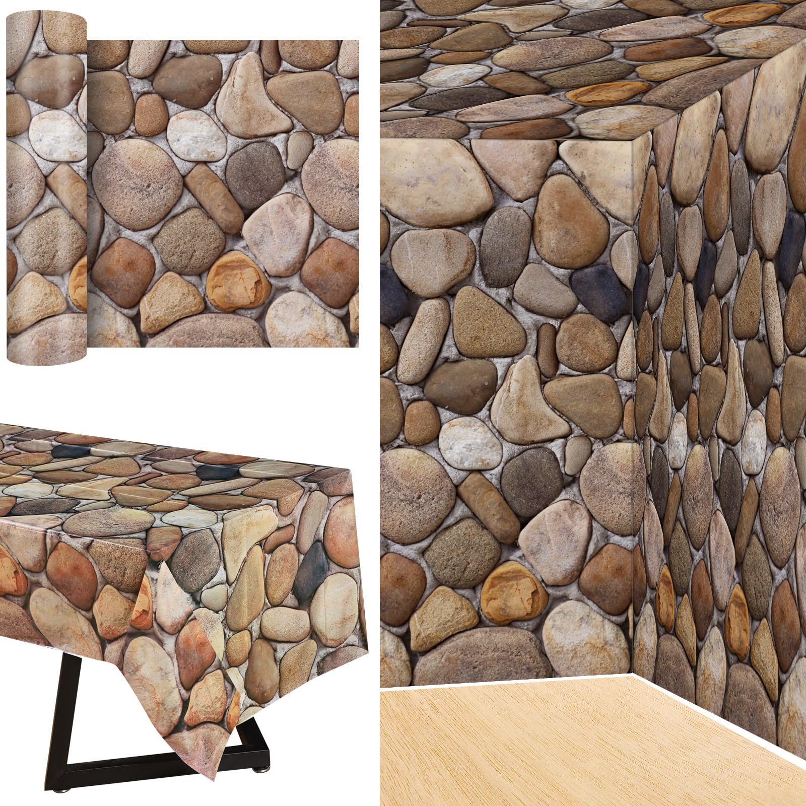 Mantel Tegeme con piedra adoquines para mesa y fondo decorativo