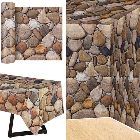 Mantel Tegeme con piedra adoquines para mesa y fondo decorativo