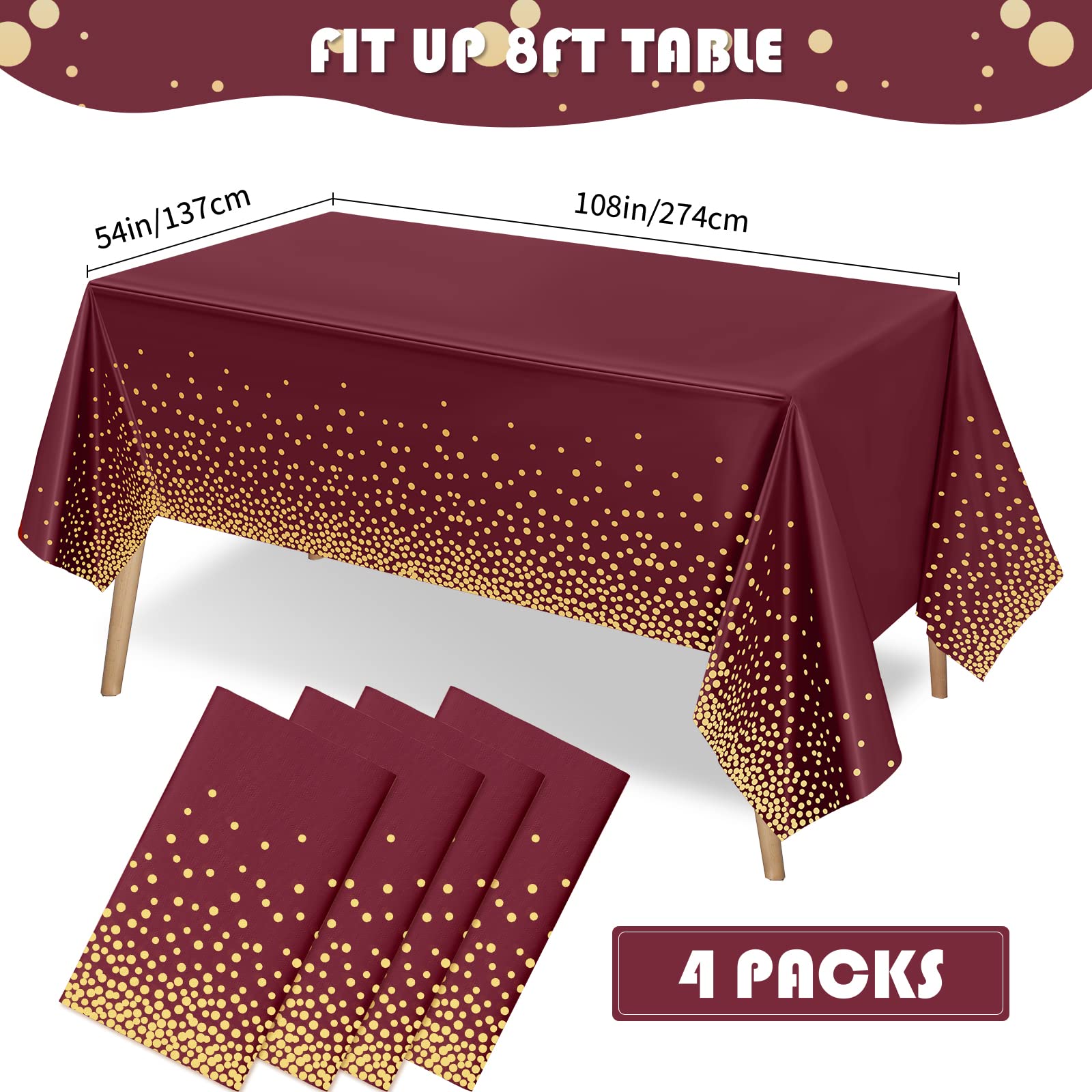 Mantel plástico Tegeme de 54x108 pulgadas para cubrir la mesa