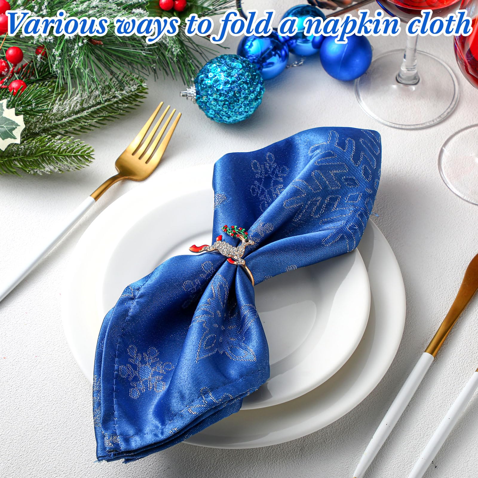 Tegeme servilletas 18x18 detalle jacquard copos nieve, útil para cenas festivas