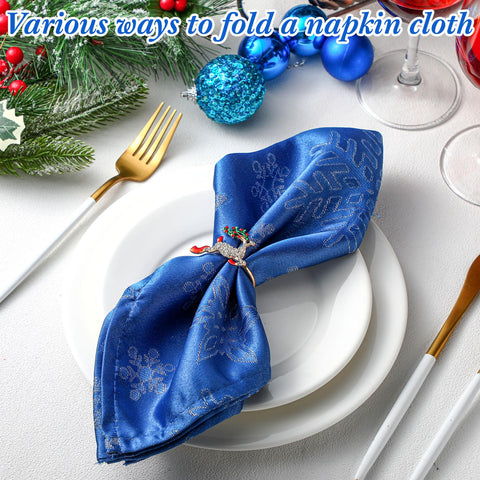 Tegeme servilletas 18x18 detalle jacquard copos nieve, útil para cenas festivas