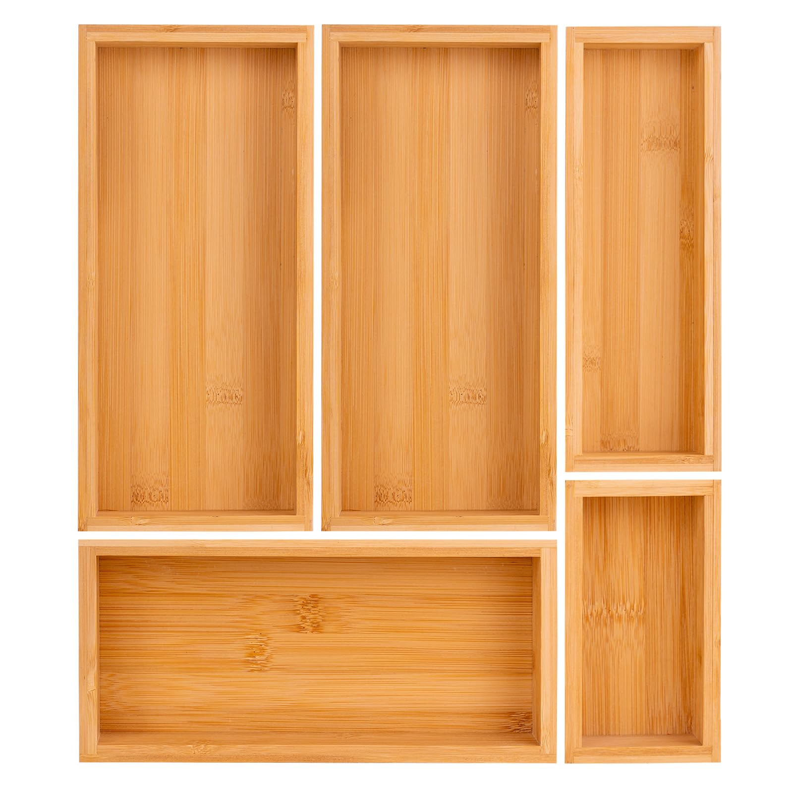 Teicui organizador de cajón de bambú expandible para optimizar espacio en la cocina.