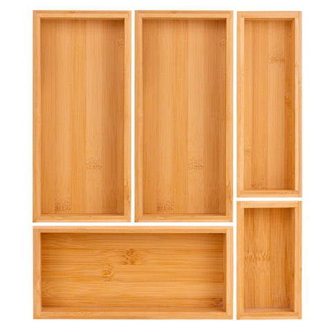 Teicui organizador de cajón de bambú expandible para optimizar espacio en la cocina.