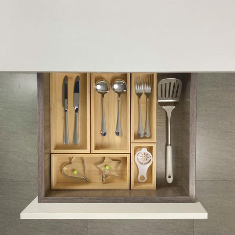 Teicui organizador de cocina para utensilios y cubiertos, ahorro de espacio.