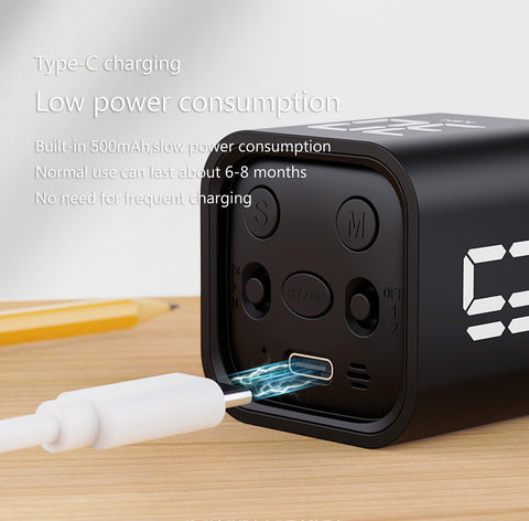 Teknoluzor Cubo Digital Pomodoro con conector tipo C carga rápida