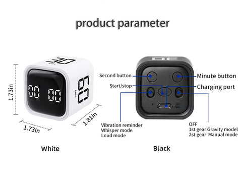 Teknoluzor Cubo Digital Pomodoro diseño compacto y decorativo