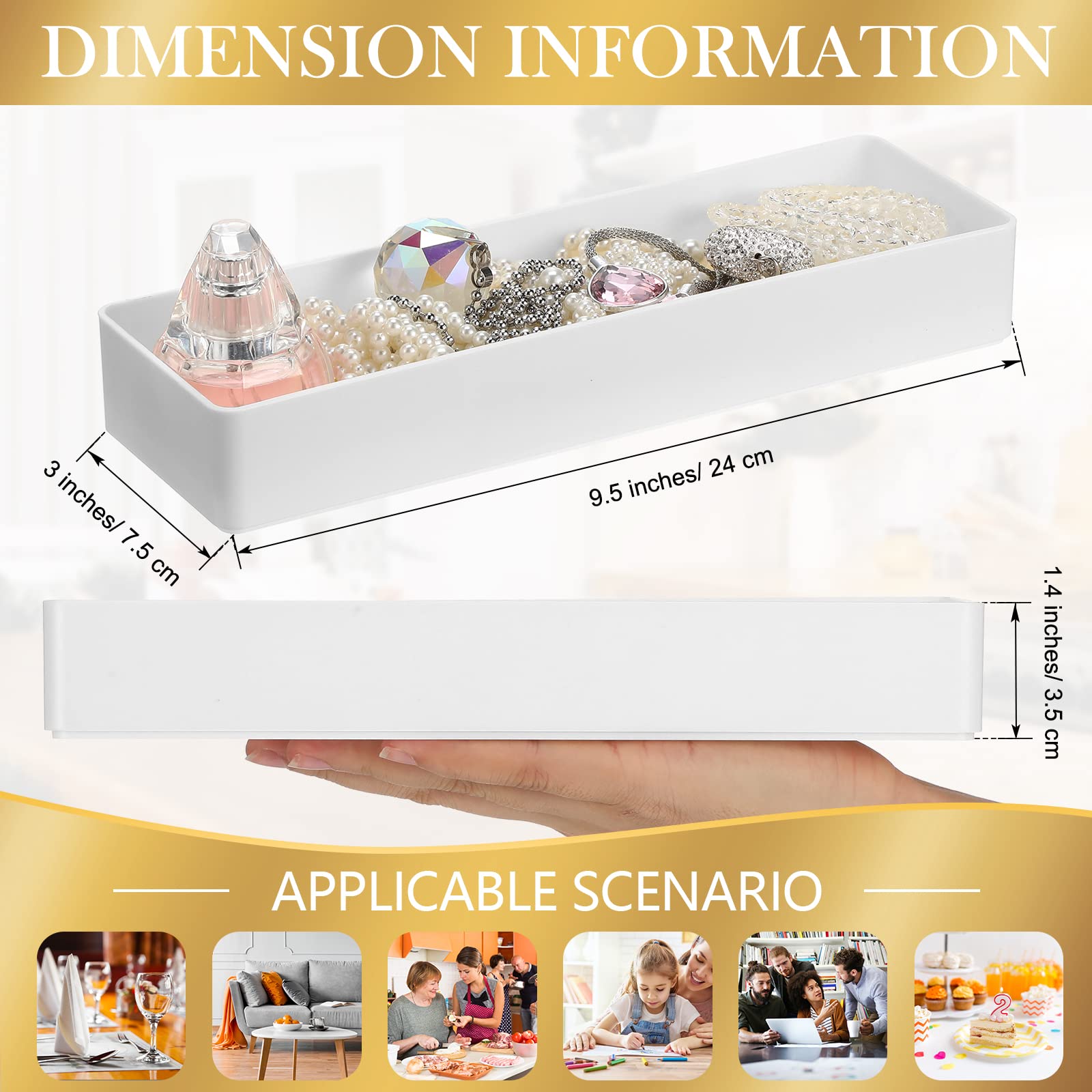 Teling organizador de cajón blanco, compacto y práctico para oficina.
