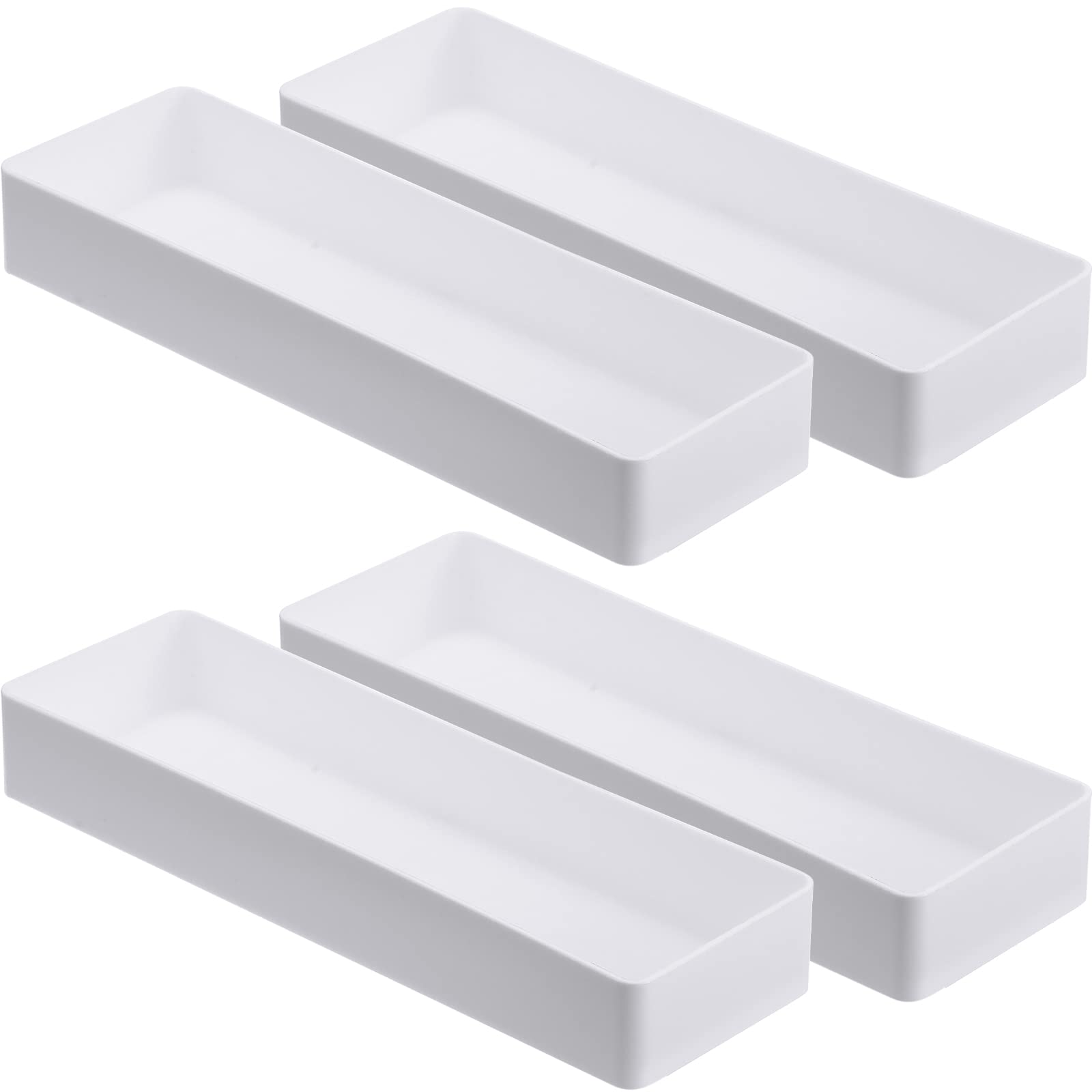 Teling organizador de cajón de plástico, conjunto de 4 piezas, ideal para ordenar papeles y utensilios.