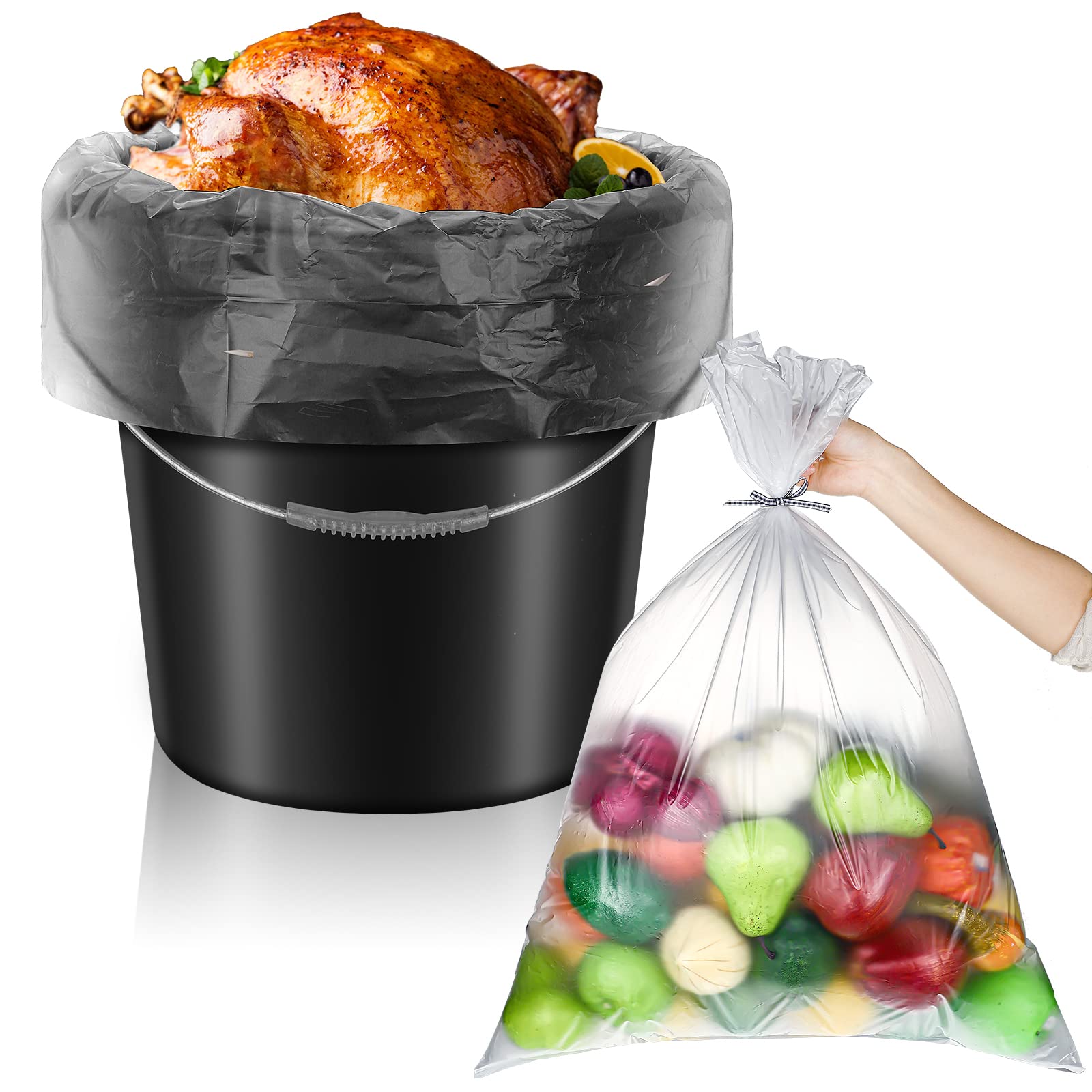 Bolsas Teling para balde 5 galones, claras, ideales para almacenar y marinar sin fugas