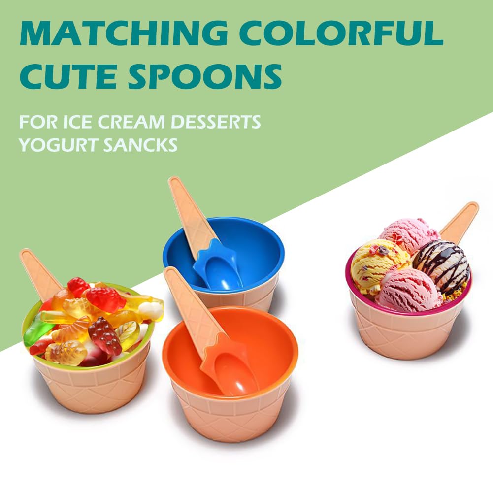 Tellshun cucharas para helado de plástico duradero y a juego