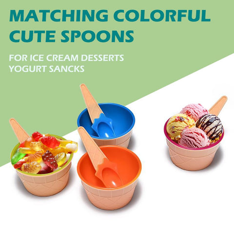 Tellshun cucharas para helado de plástico duradero y a juego