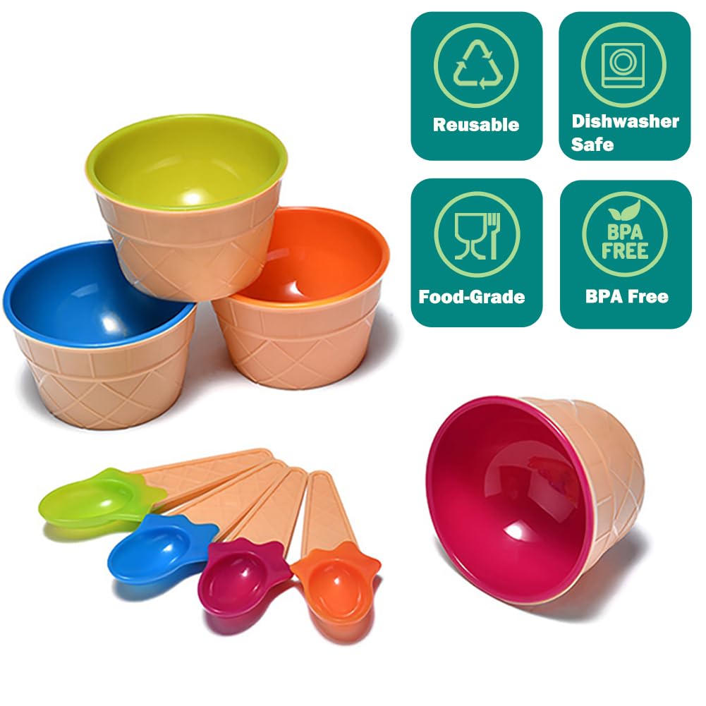 Tellshun cuencos helado apilables para ahorrar espacio en la cocina