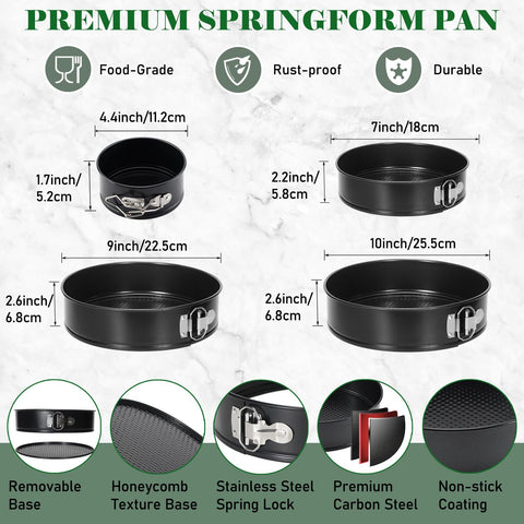 Tellshun moldes desmontables 7 pulgadas: versatilidad para tartas, cheesecakes y quiches.