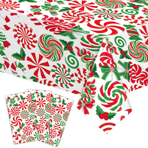 Mantel Temicle navidad con diseño de bastones de caramelo para decorar la mesa.