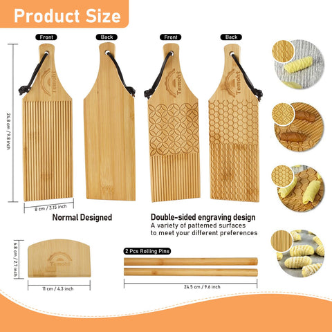 Rodillos de pasta Temoht de 9-6 pulgadas para extender masa con precisión.
