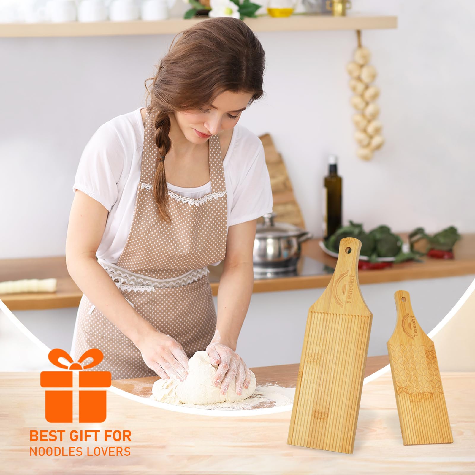Tabla de bambú auténtica Temoht para preparar pasta y repostería diaria.