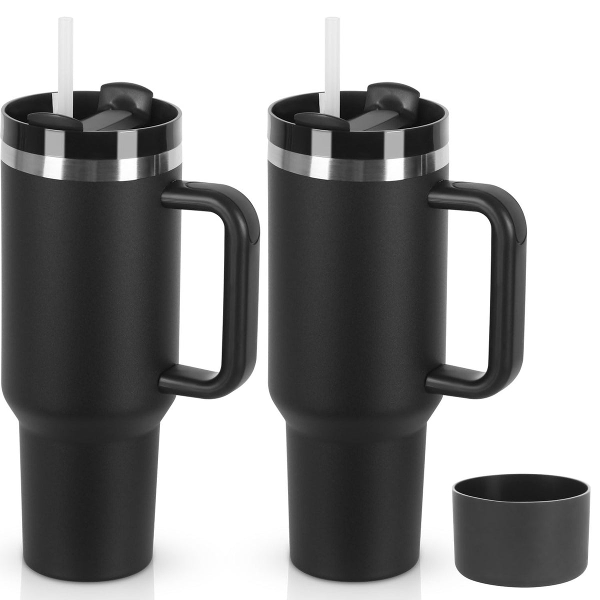 Temolulu dos vasos 40 oz con asa y pajilla, perfectos para viajes y oficina.
