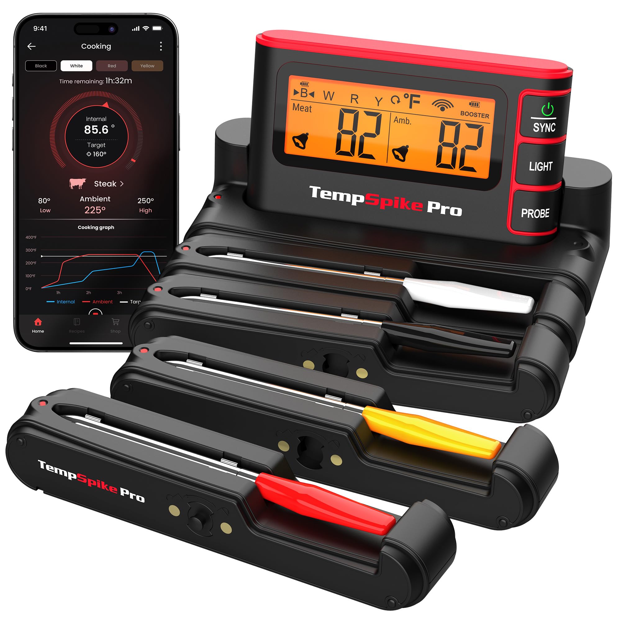 TempSpike termómetro de cocina digital mostrando temperatura precisa para asados perfectos