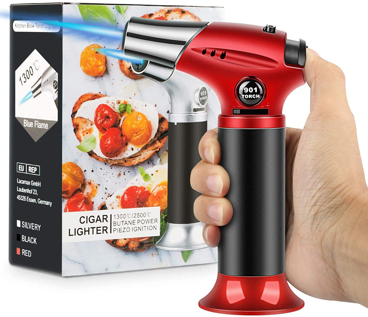 Tencoz soplete de cocina con llama ajustable para brulée y sellado.