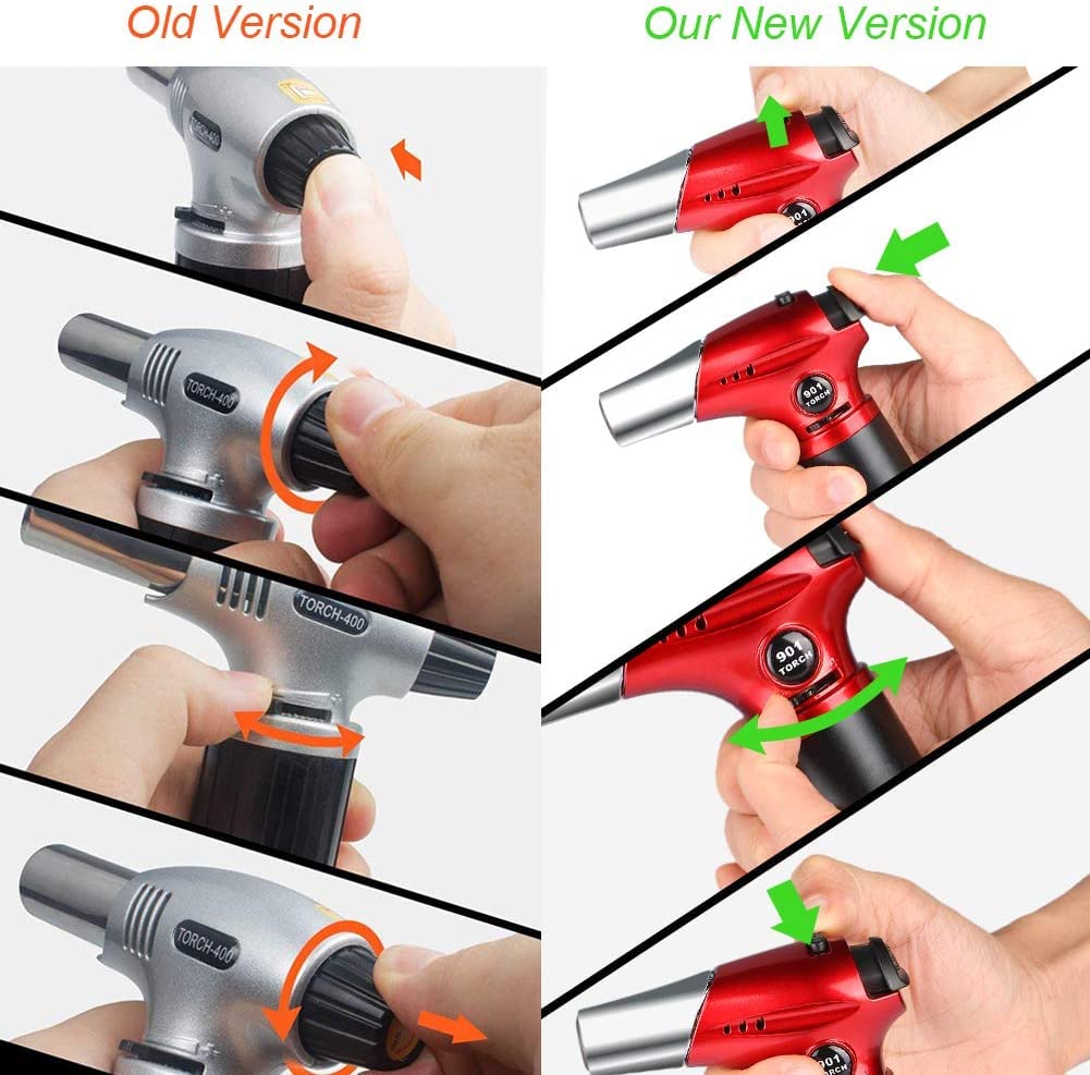 Tencoz soplete recargable, compatible con cilindros de butano para usos múltiples.