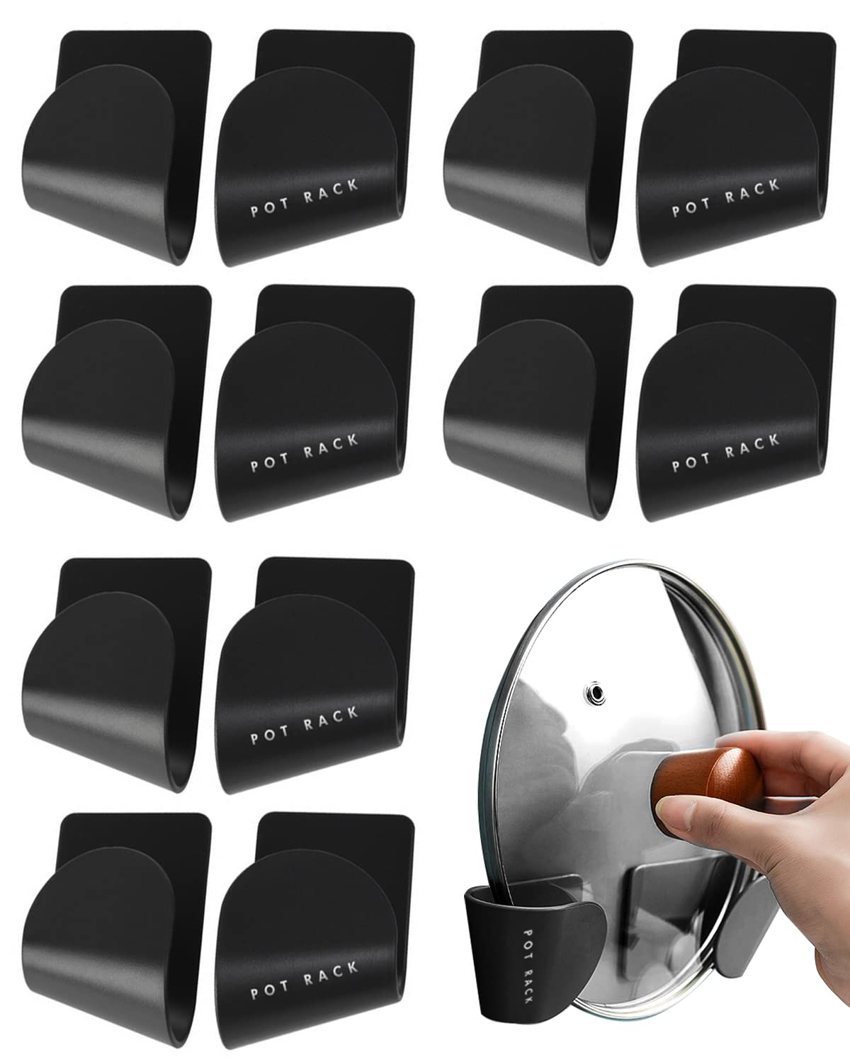 Tendiren organizador de tapas para pared con 6 pares para ahorrar espacio