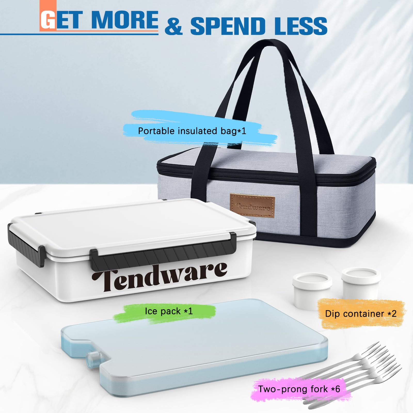 TENDWARE bandeja dividida con 12 compartimentos para organizar bocados.