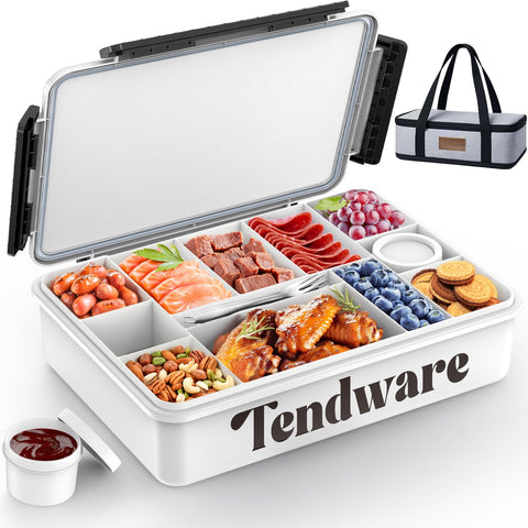 TENDWARE caja aperitivos portátil con bolsa aislante para mantener la comida caliente o fría.