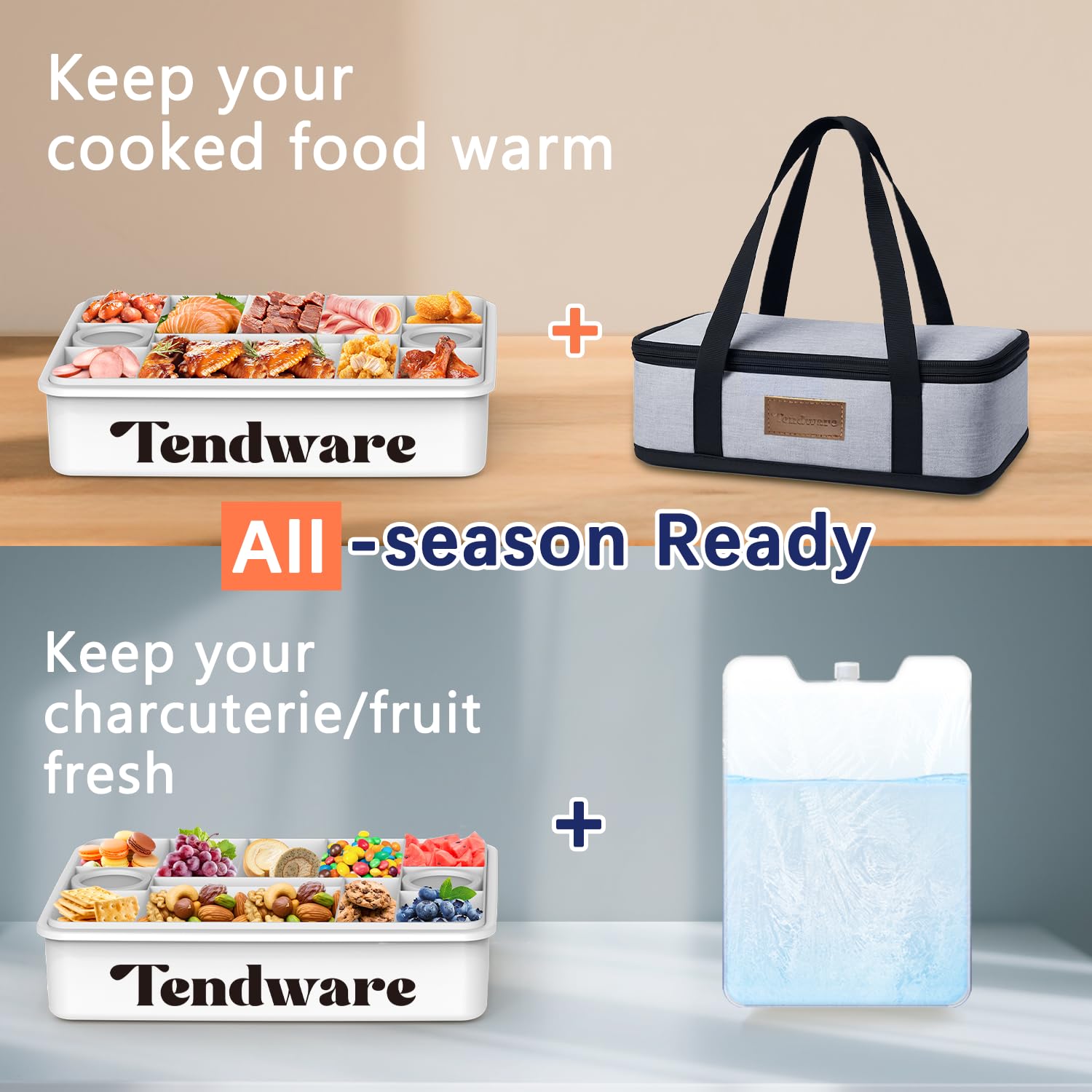 TENDWARE pack de hielo reutilizable para conservar frescura en días largos.