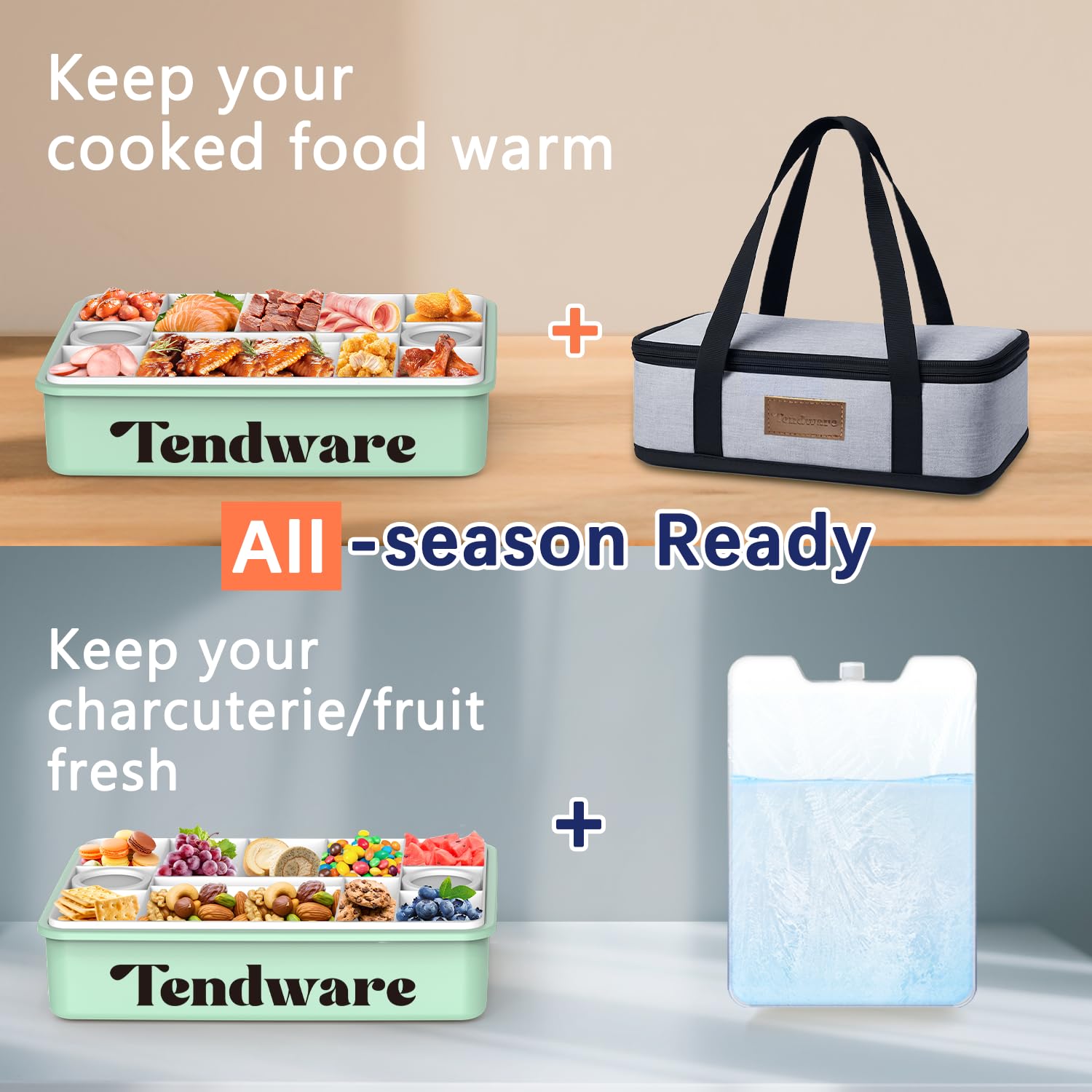 Recipiente con 12 compartimentos Tendware para organización de bocados