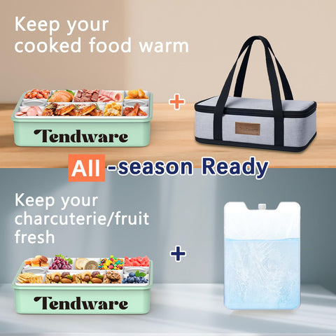 Recipiente con 12 compartimentos Tendware para organización de bocados