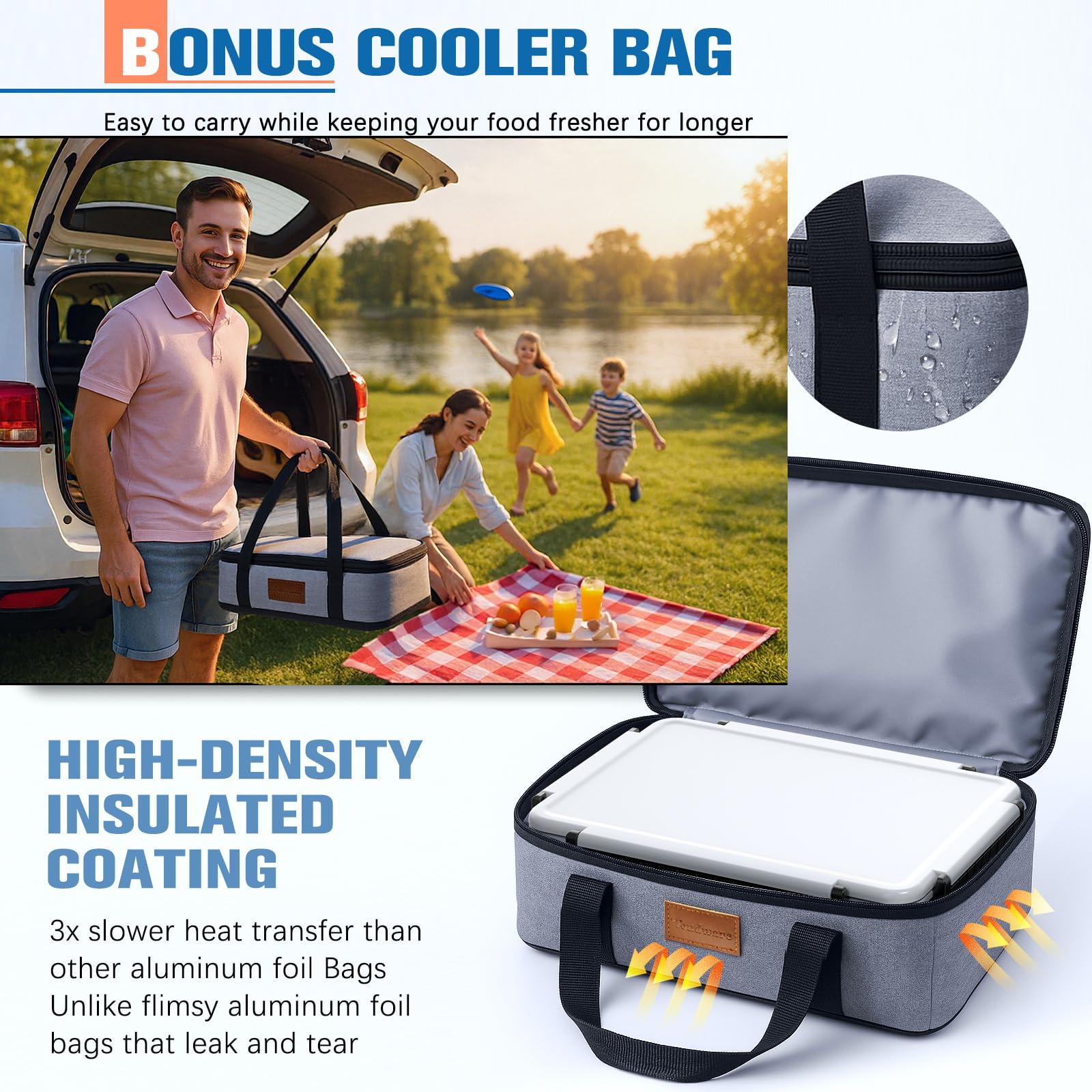 TENDWARE tapa con cierre fácil para limpieza rápida.