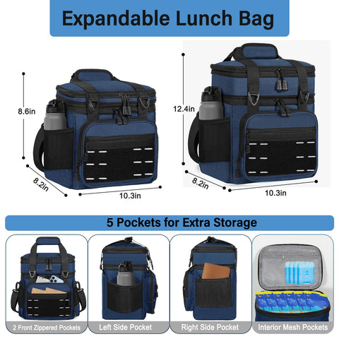TENKIST bolsa aislada capacidad 16L azul para comidas y bebidas.