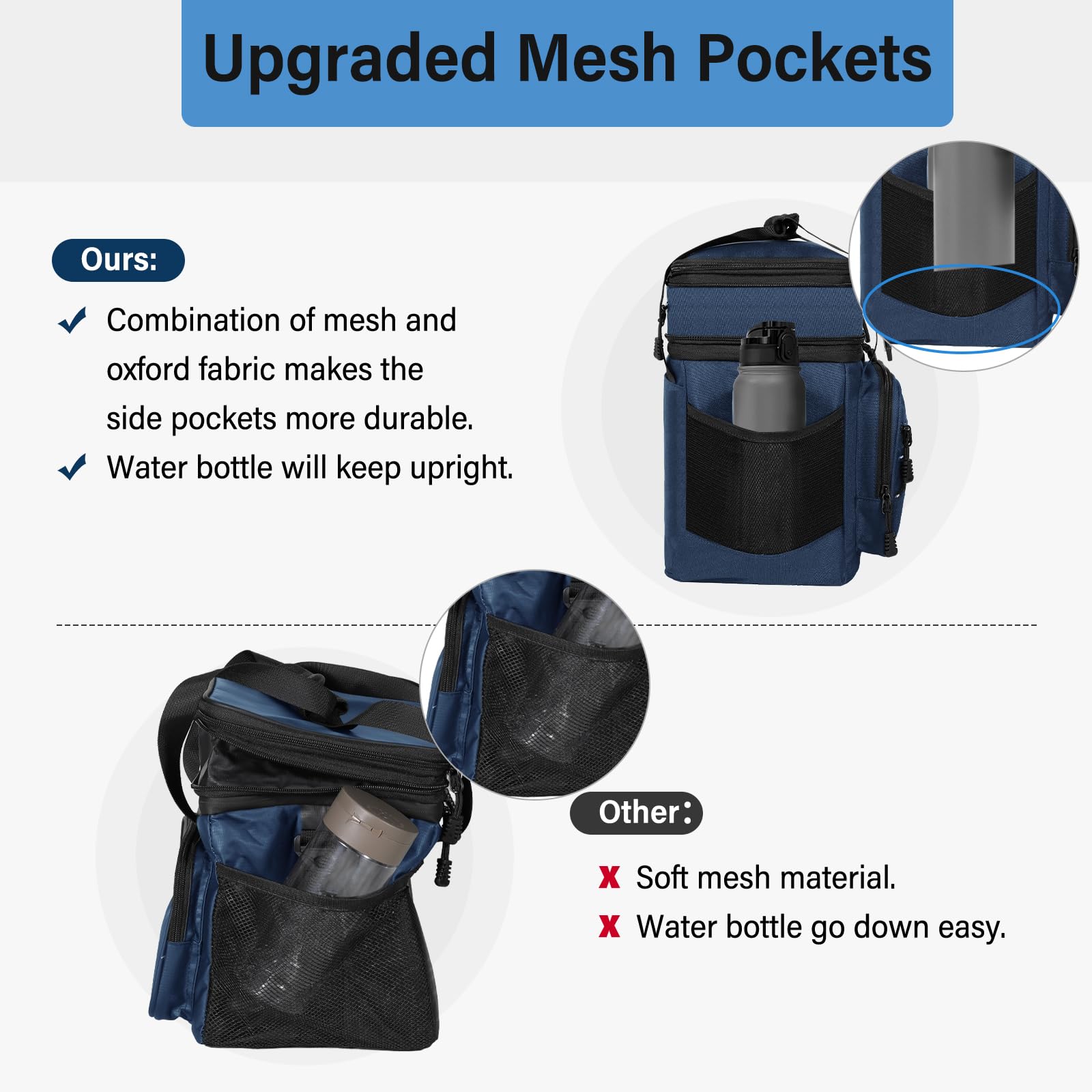 TENKIST bolsa aislada detalle refuerzo destaca costuras duraderas para uso diario.