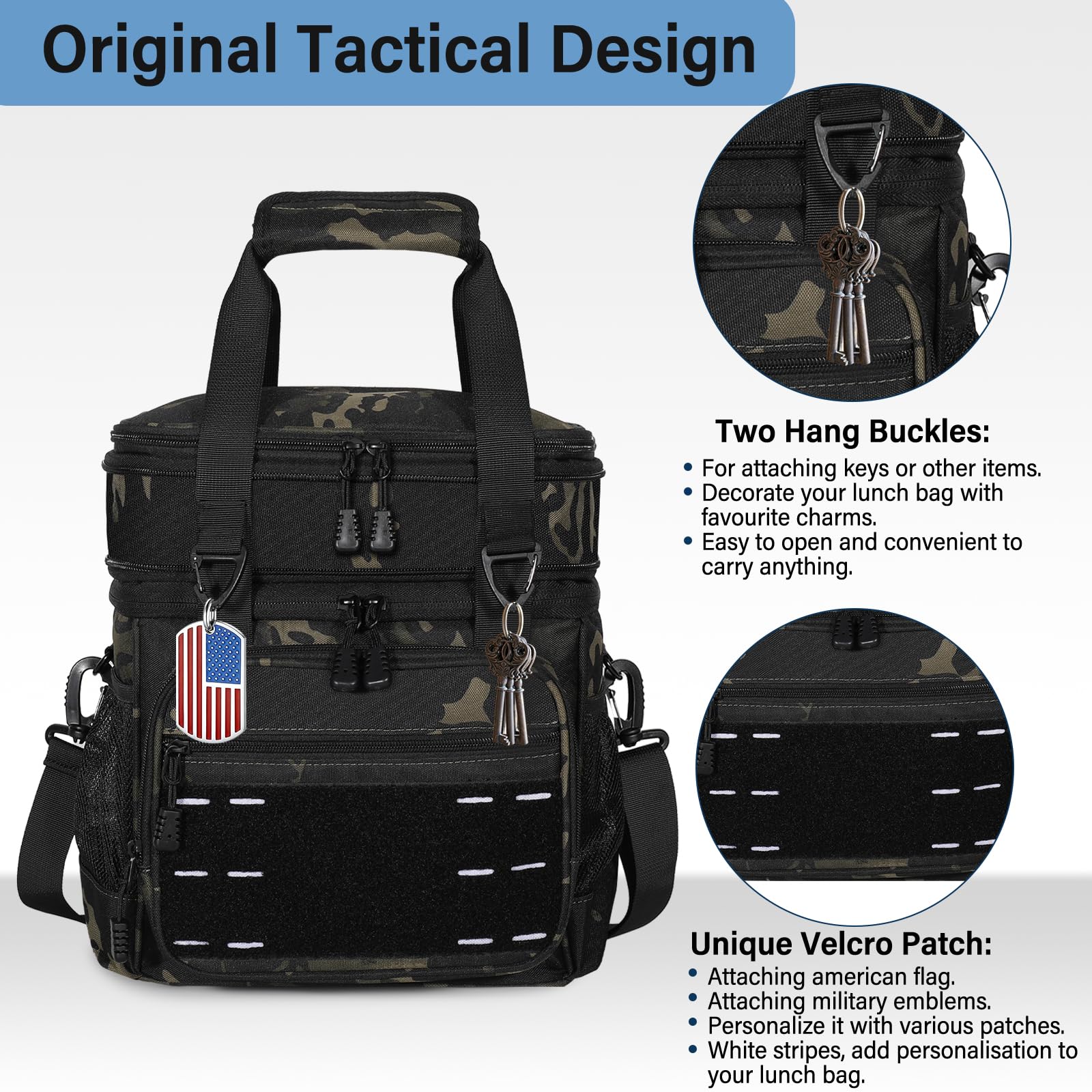 TenKist funda térmica lateral con bolsillos para accesorios, ideal para transporte diario.